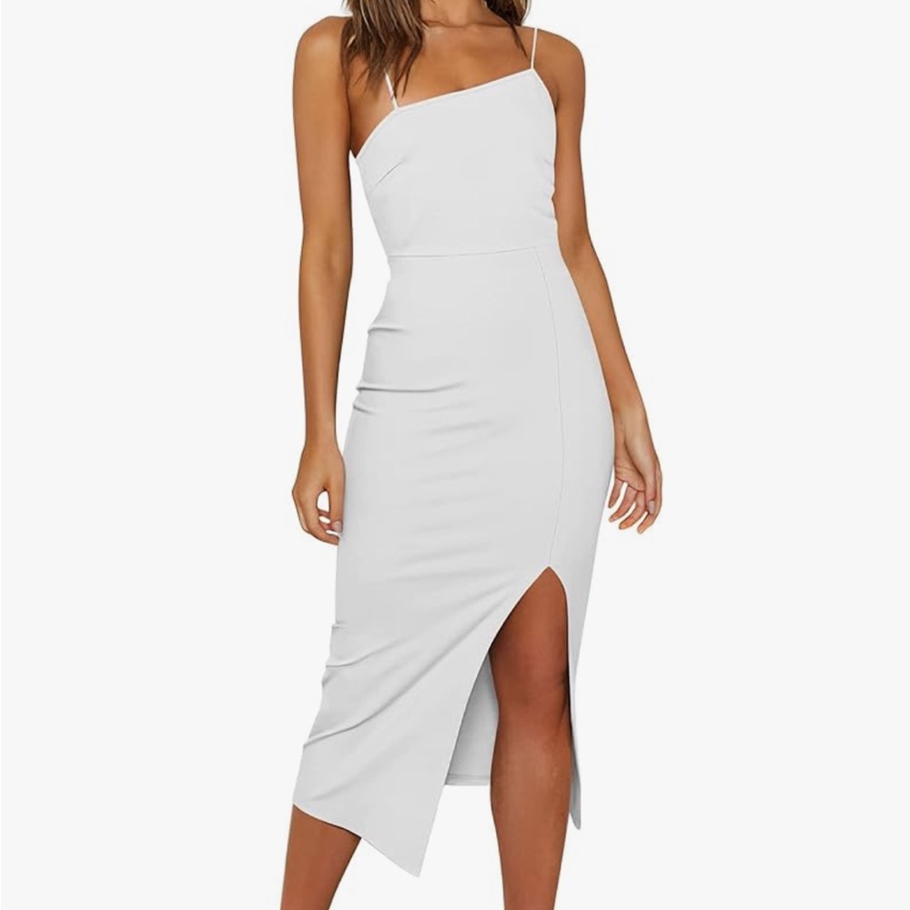 Elegant White Spaghetti Strap Dress